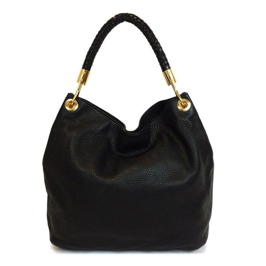 Michael Kors Scorpios Black Leather Shoulder Bag