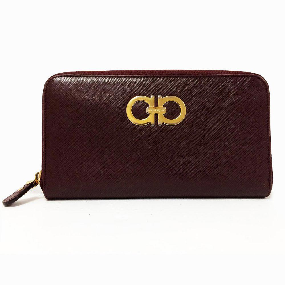 Salvatorte Ferragamo Double Gancio Oxblood Wallet