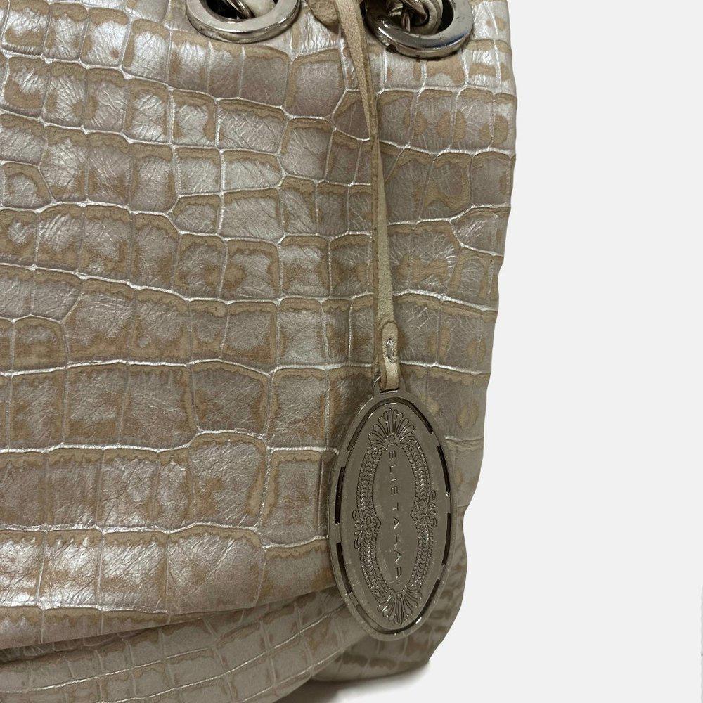 Elie Tahari Emory Silver Embossed Bag