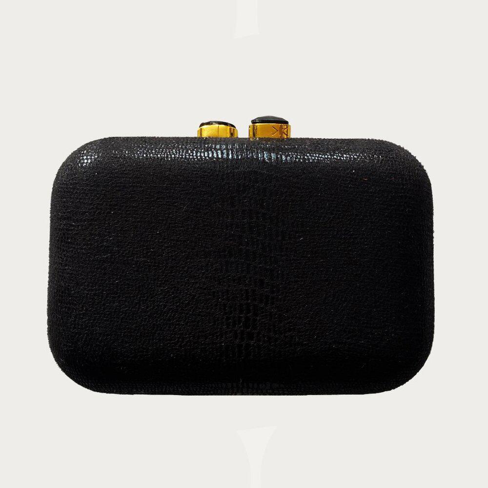 Kotur Burma Black Miniaudiere Convertible Clutch Bag