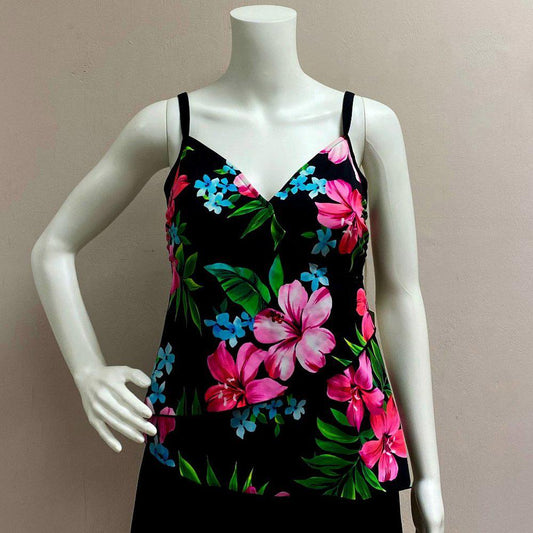 Caribbean Joe Island Supply Co. Floral Swim Top