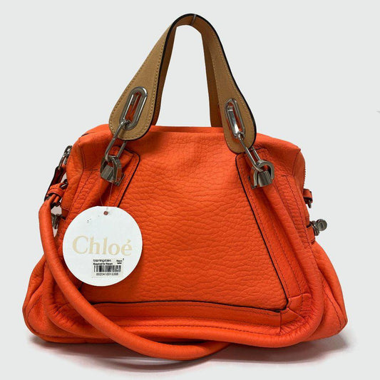 Chloe Paraty Orange Fizz Leather Satchel Bag