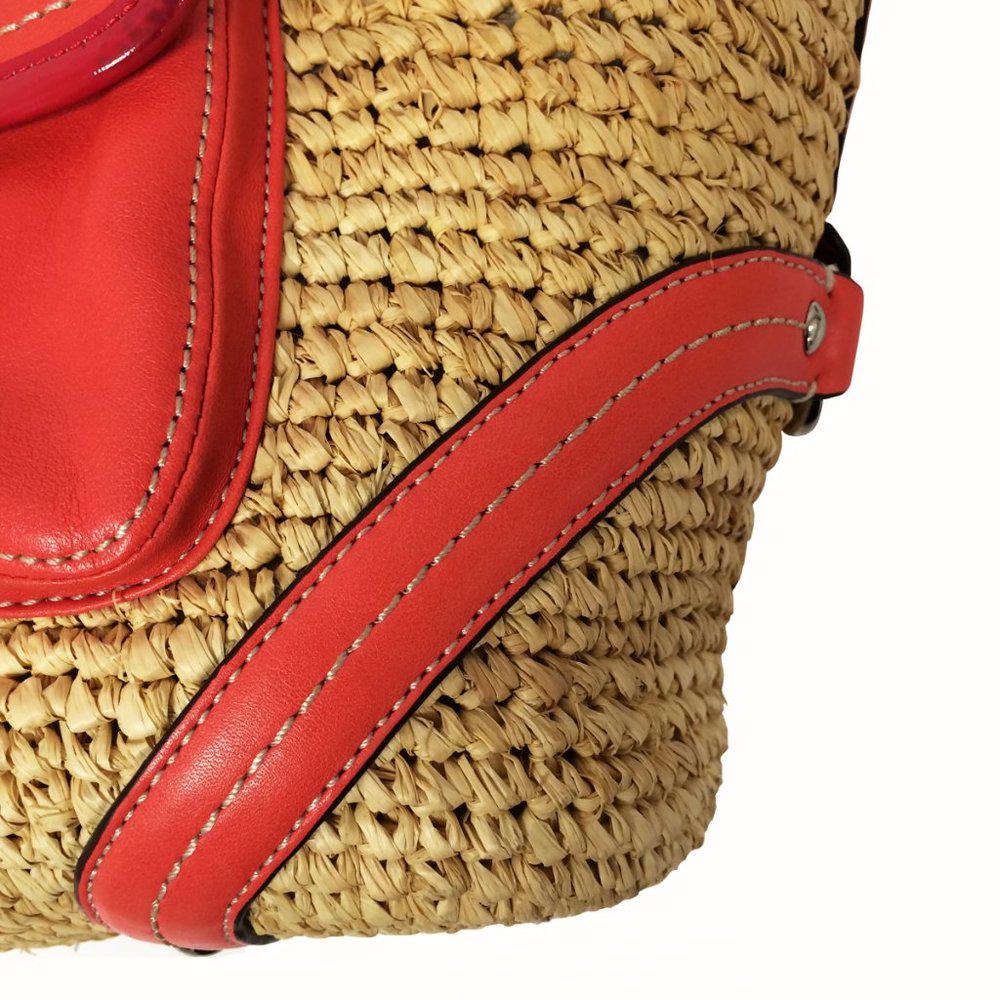 COACH 22904 Woven Straw Pocket Tote