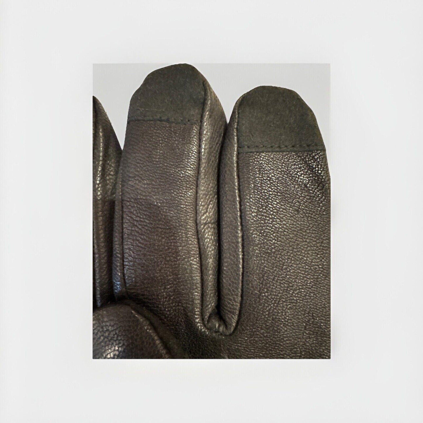 Calvin Klein Women Leather Touchscreen Gloves Black Size L