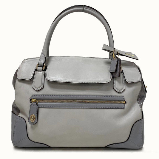 COACH 25073 Poppy Colorblock Grey Satchel