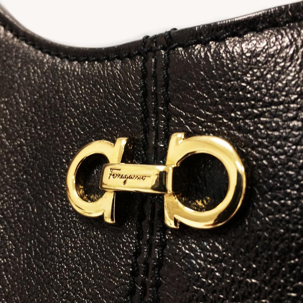 Salvatore Ferragamo Betulla Black Leather Tote Bag