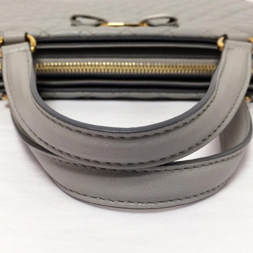 Salvatore Ferragamo Pearl Grey Leather Bag