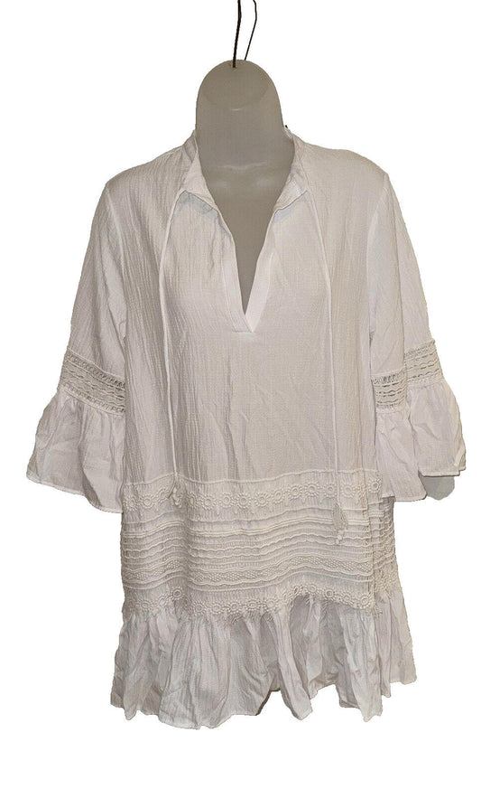 White Lace Beach Cover For Women Pool Cover S-M Loose Comfy Flowy
