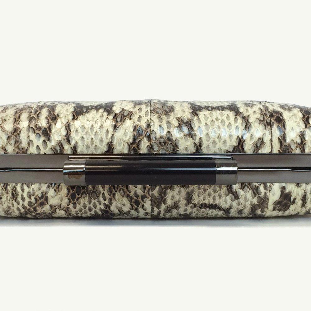DVF Tonda Miniaudiere Snakeskin Embossed Clutch