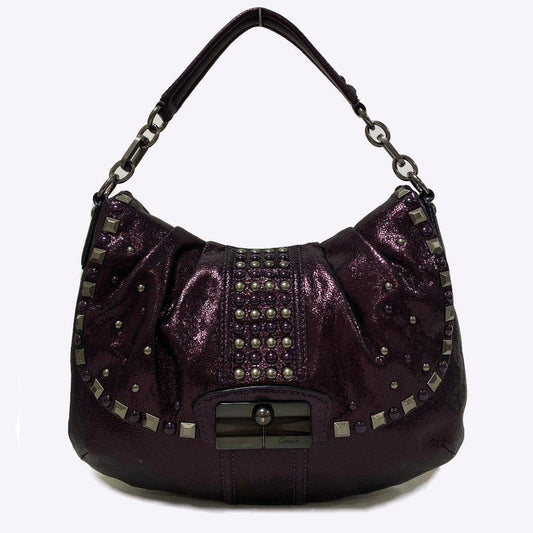 COACH 15358 Kristin Studded Metallic Hobo