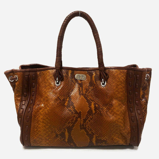 Elie Tahari Python Embossed Leather Shoulder Bag