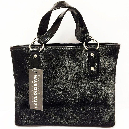 Maurizio Taiuti Silver Calf Hair Satchel Bag