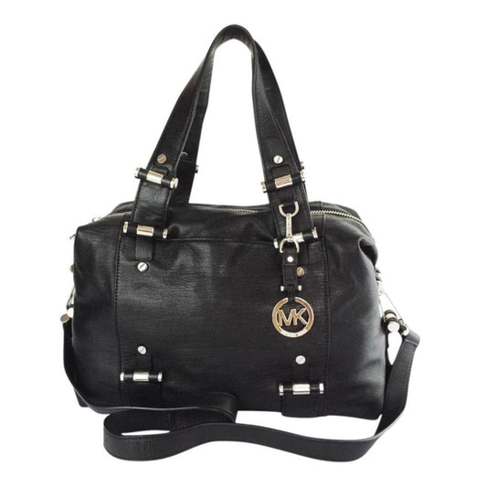 MICHAEL KORS Gibson Black Leather Satchel Bag