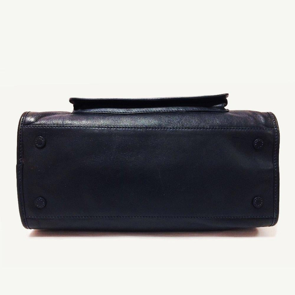 Tory Burch Priscilla Navy Blue Leather Bag