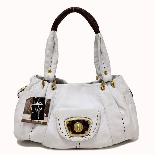 B.Makowsky Victoria White Leather Bag