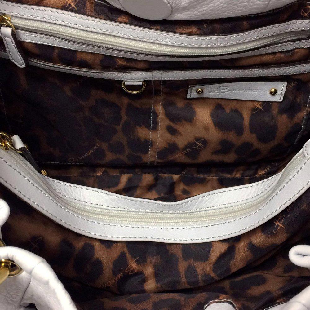 B.Makowsky Victoria White Leather Bag