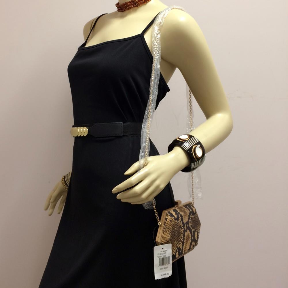 Be & D Snake Embossed Leather Clutch