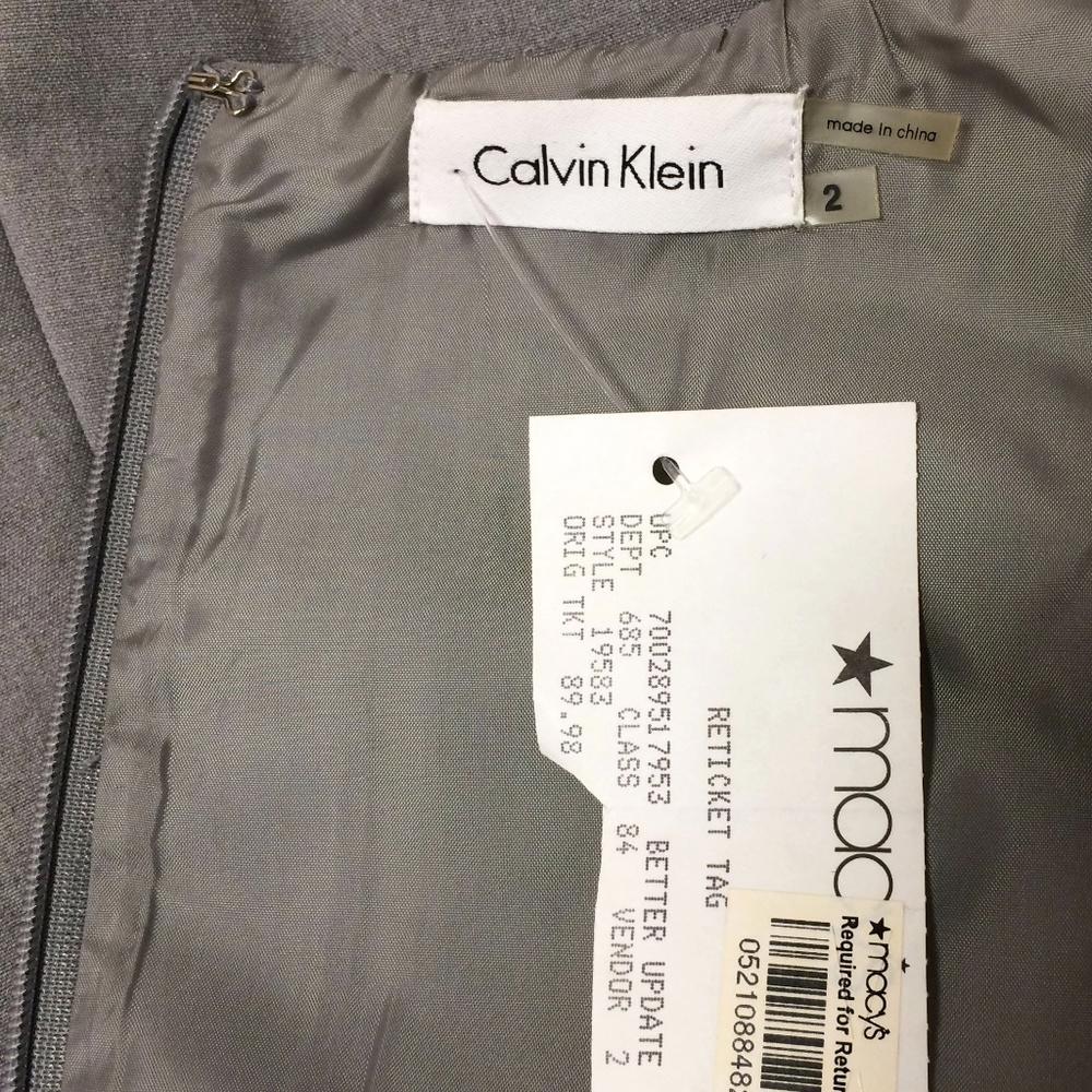 Calvin klein Grey Pleated Dress