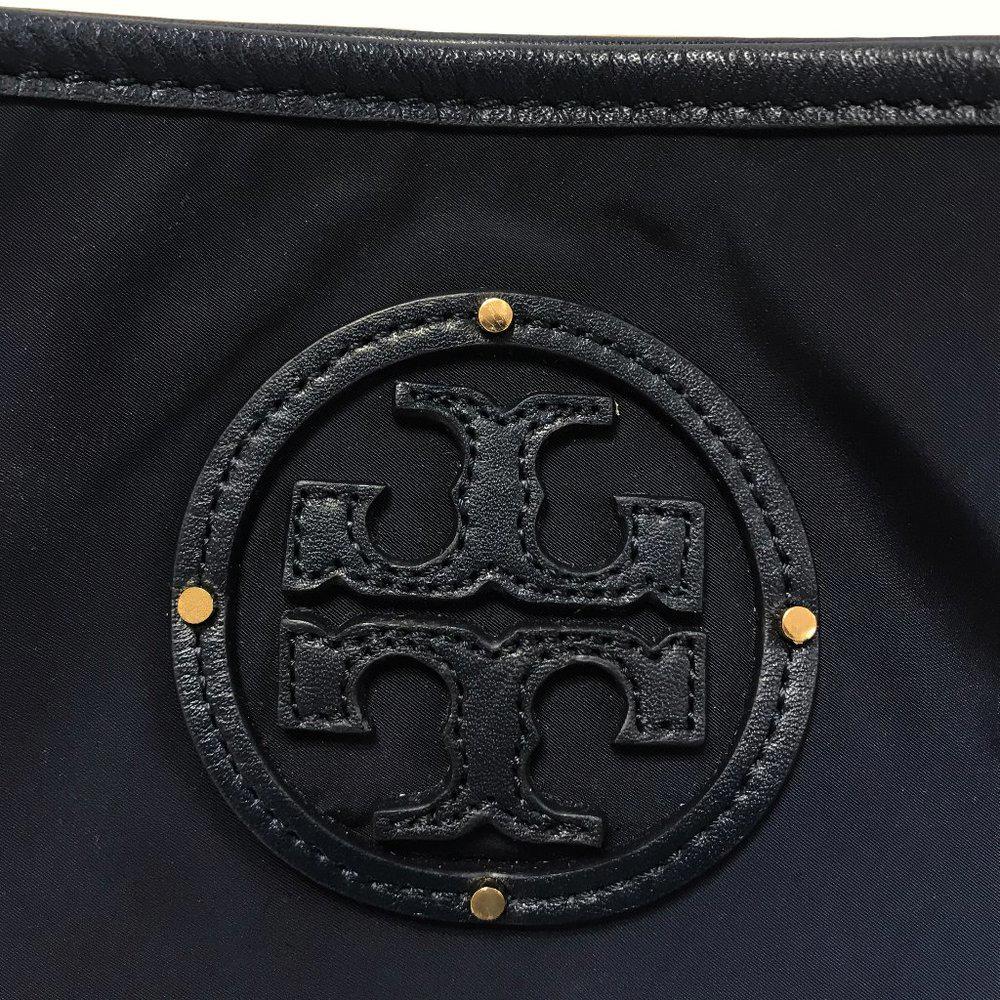 Tory Burch Normandy Blue Stacked Logo Tote