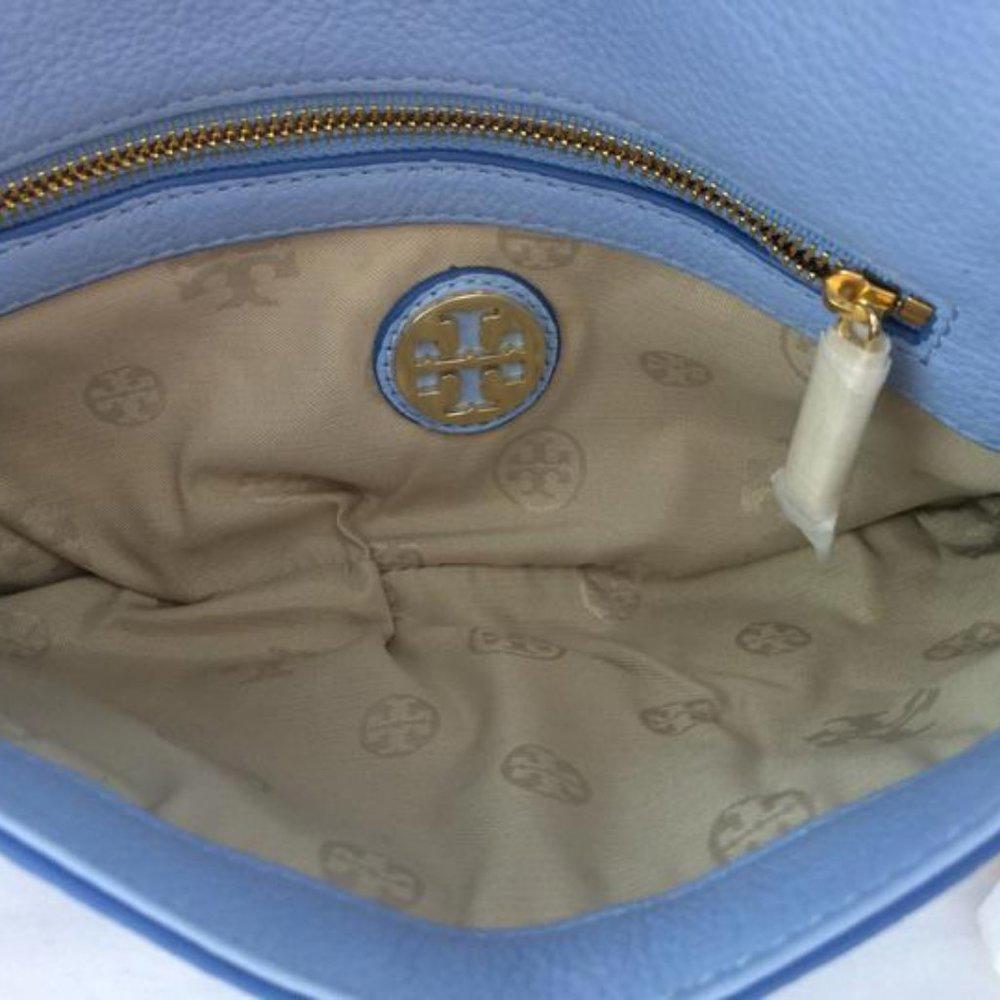 Tory Burch Amanda Light Chambray Logo Clutch