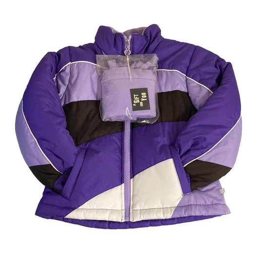 Rothschild Purple Coat Puffer Jacket  Kids Size 5/6 M with Hat