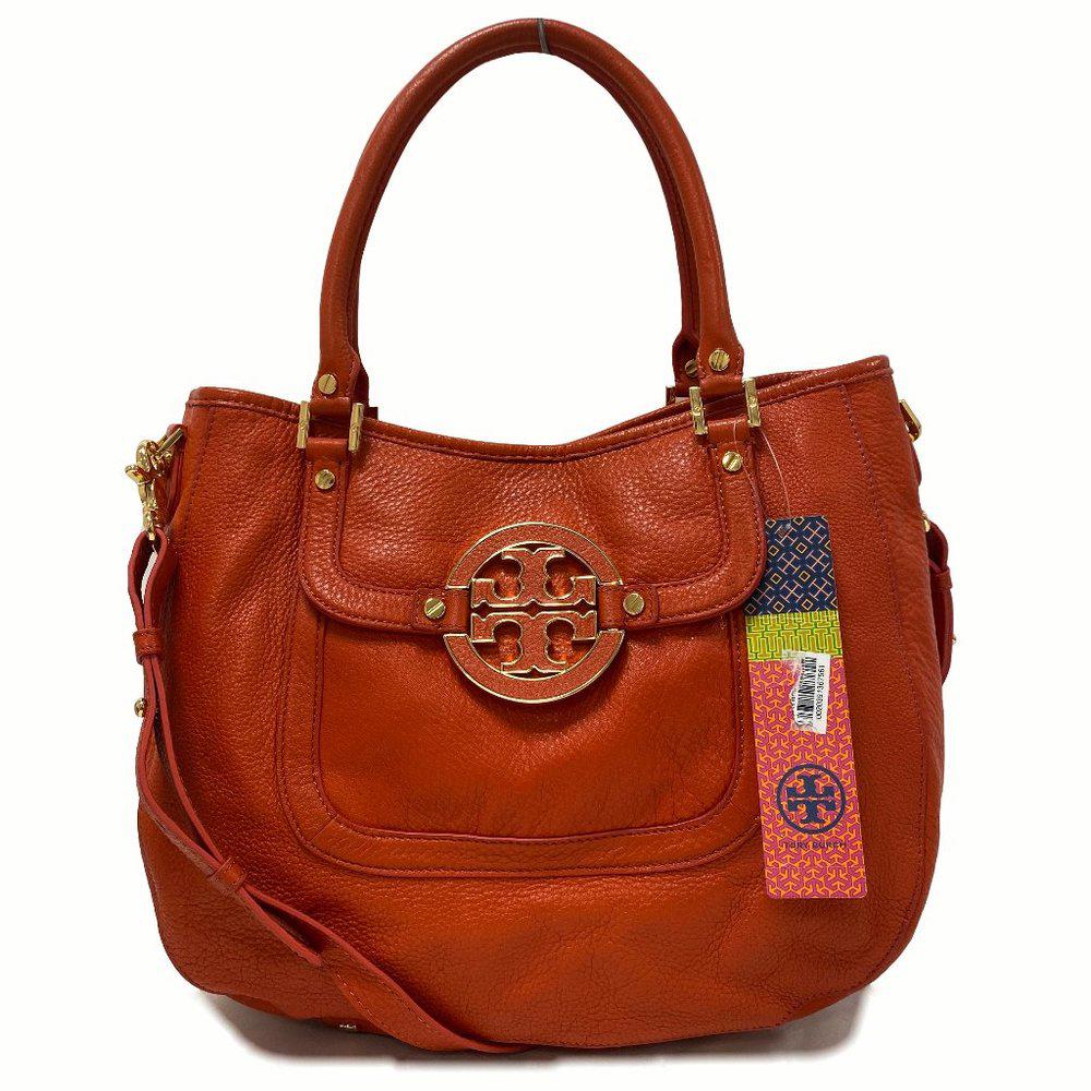 Tory Burch Amanda Wild-berry Orange Satchel