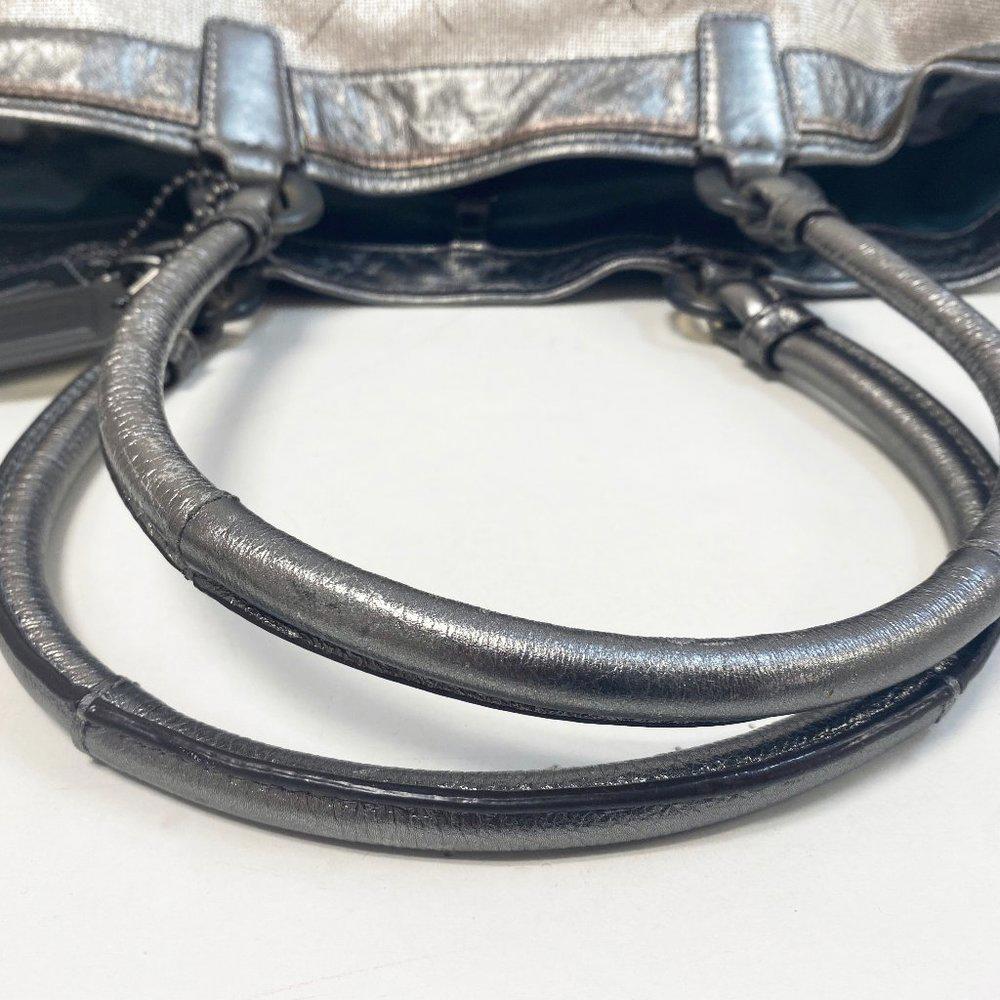 Coach 17022 Audrey Editorial Jeweled Silver Tote
