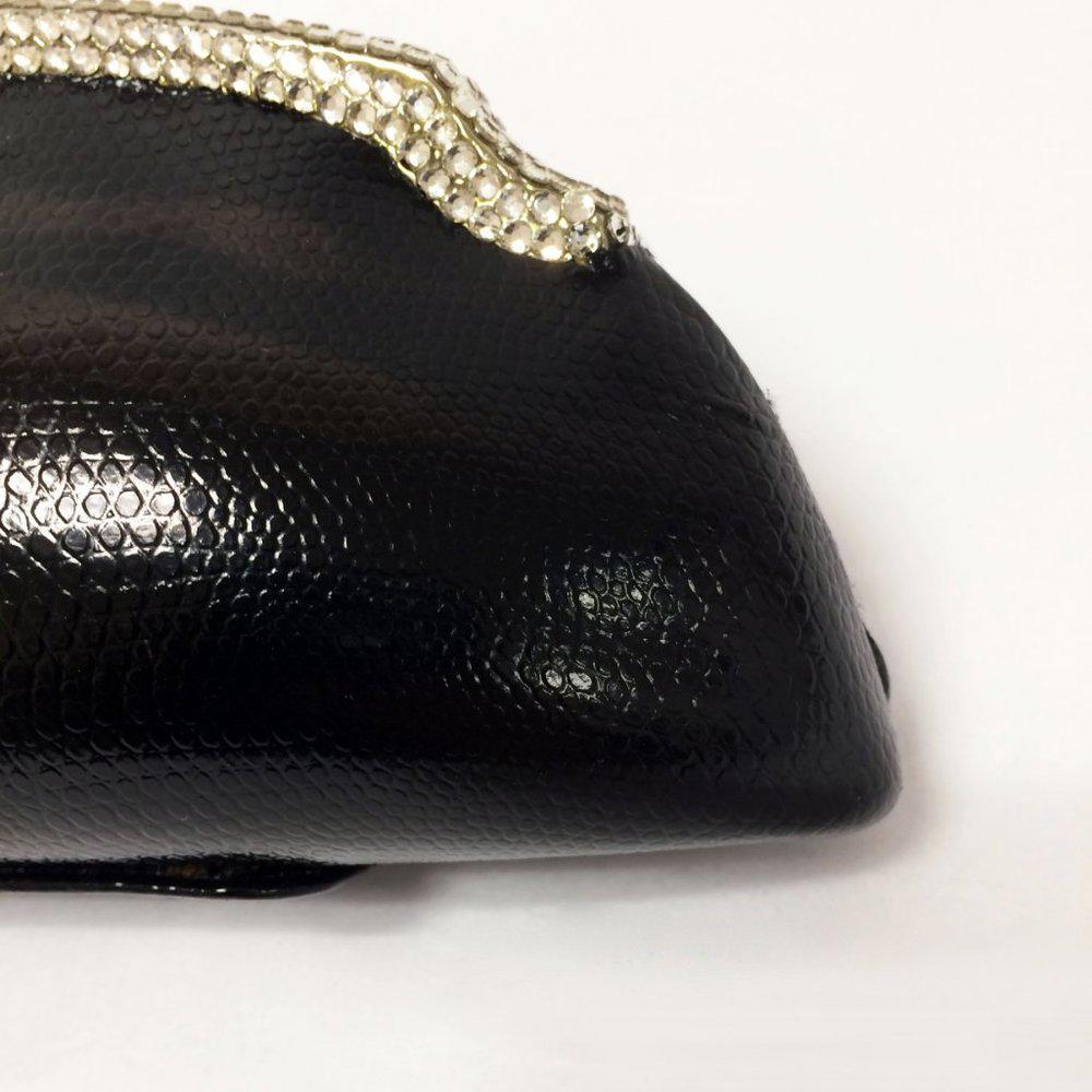 La Regale  Diamond Studded Dome Leather Clutch