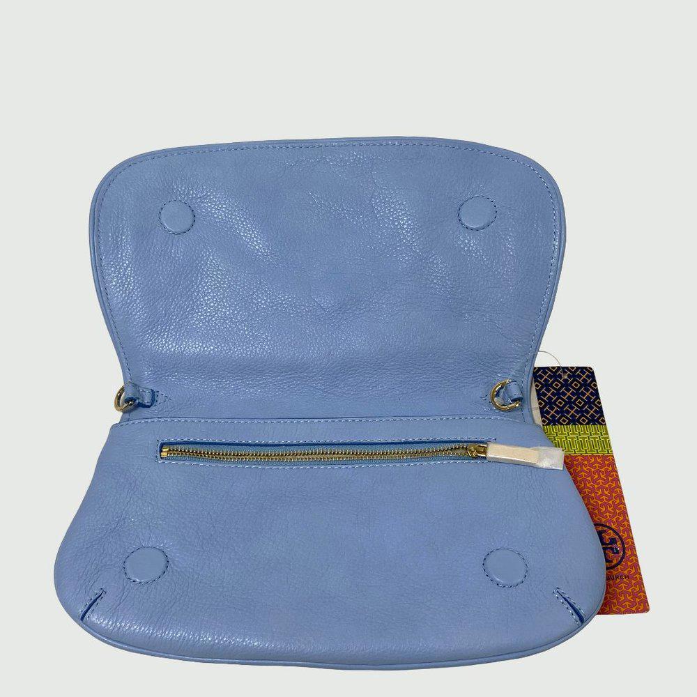 Tory Burch Amanda Light Chambray Logo Clutch