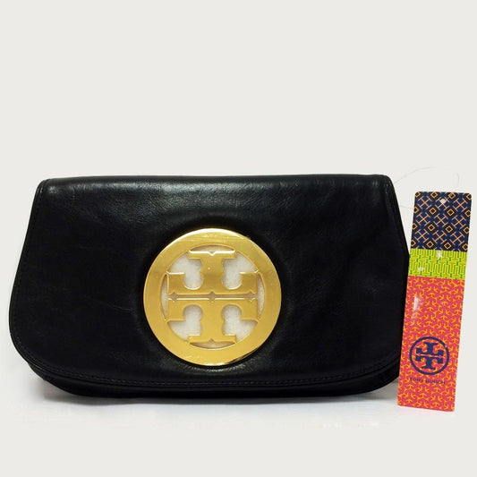 Tory Burch Black Logo Clutch