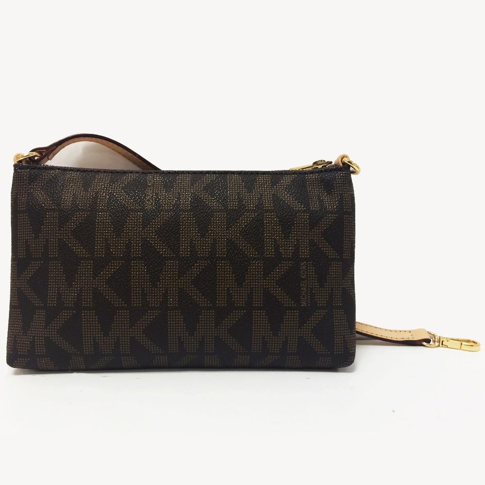 Michael by Michael Kors PVC Brown Monogram Wristlet