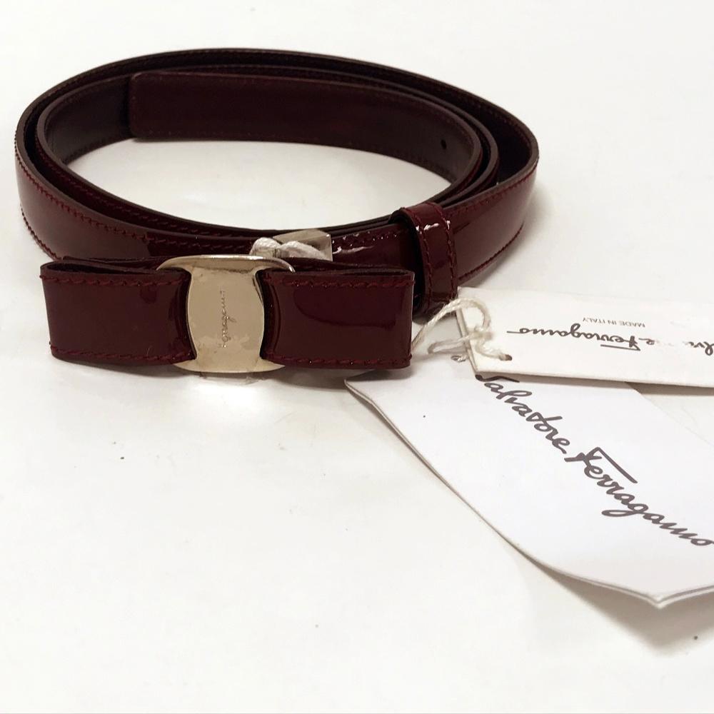 Salvatore Ferragamo Bordeaux Patent Leather Belt