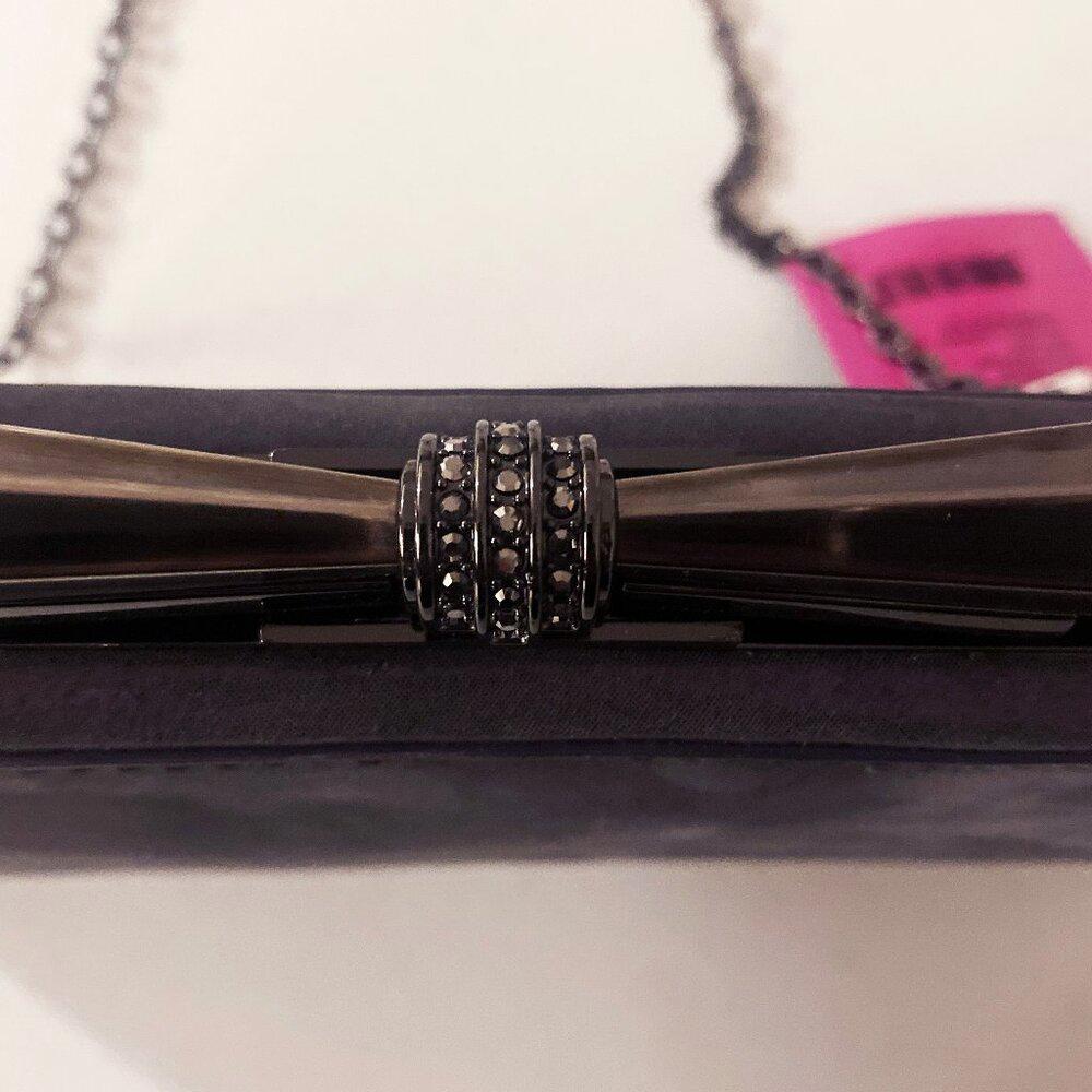 Judith Leiber Overture Carrie Clutch Evening Purple Suede Leather Bag
