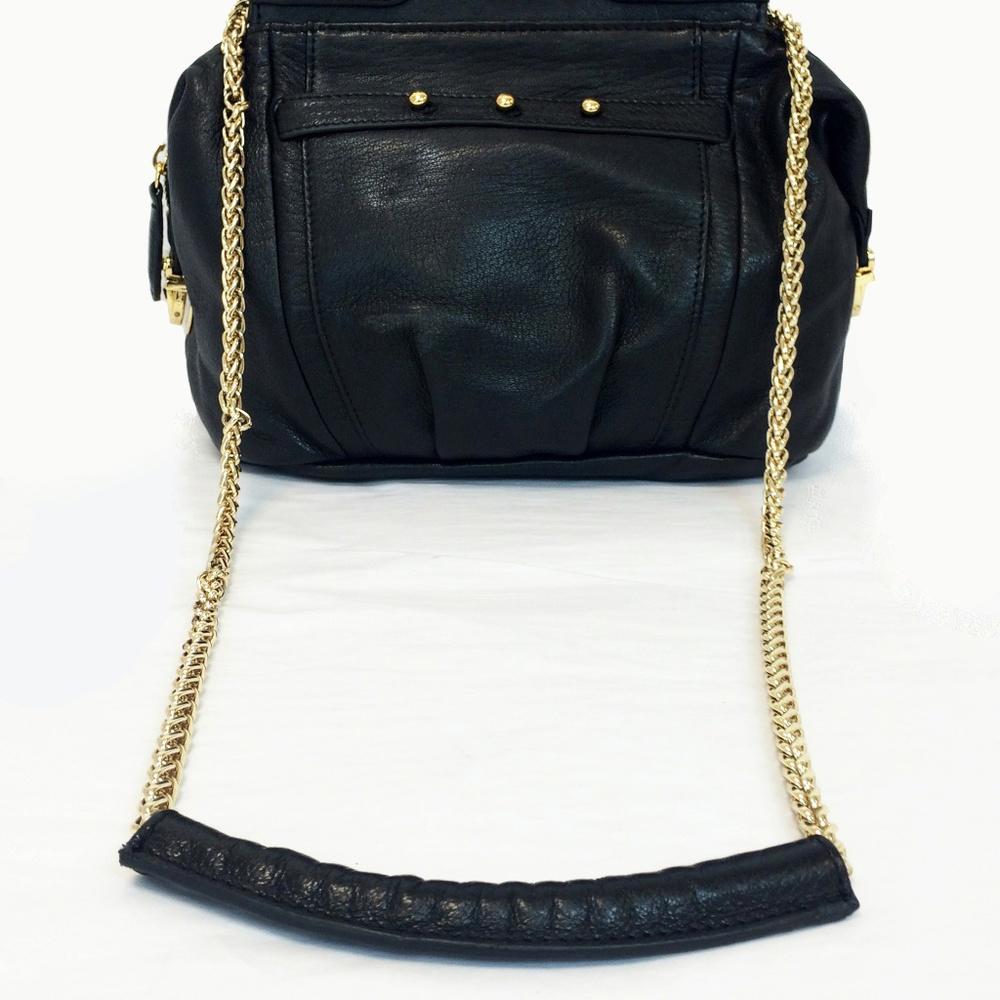 BE & D New York Myles Black Leather Crossbody Bag