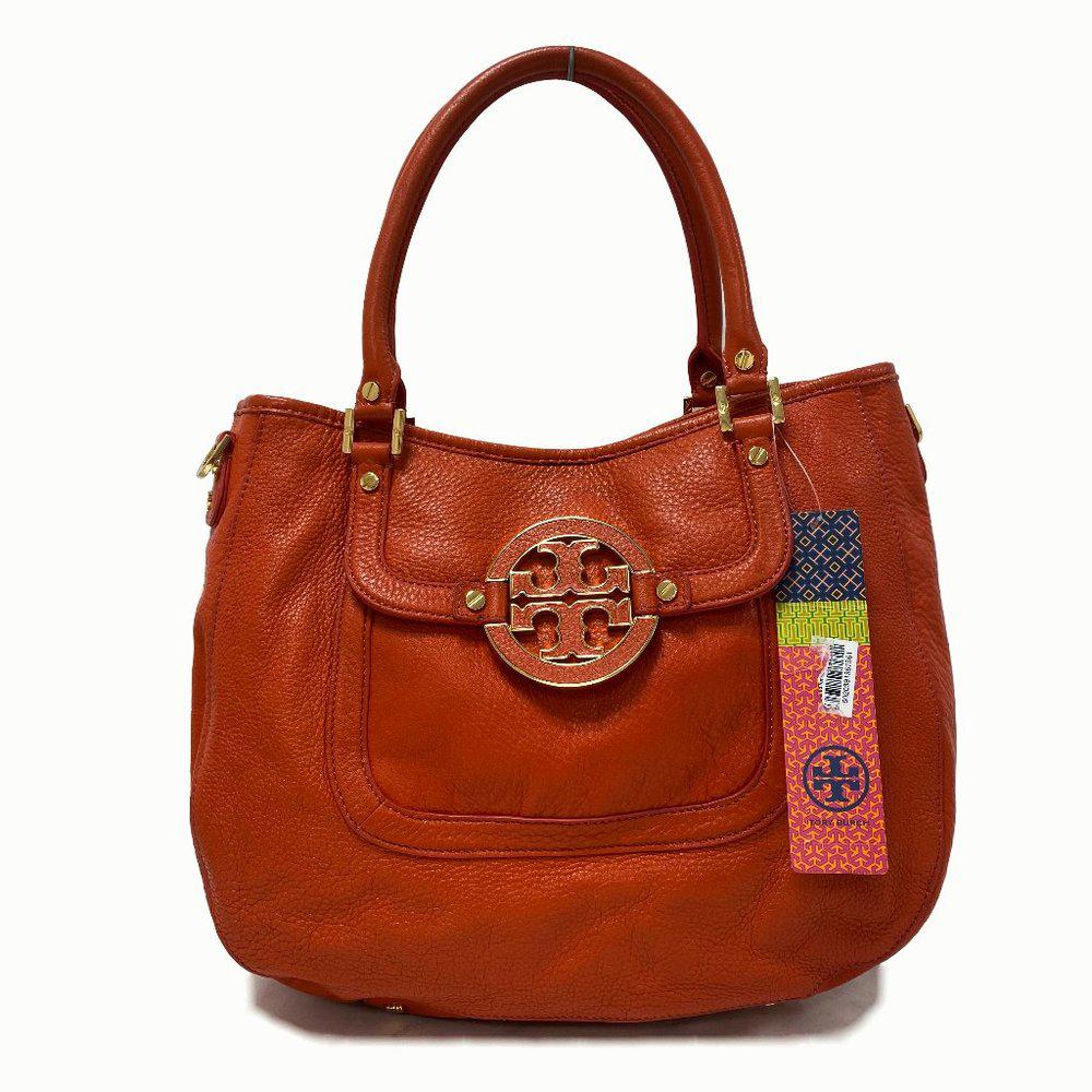 Tory Burch Amanda Wild-berry Orange Satchel