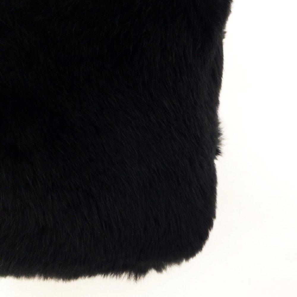 Tory Burch Peyson Muffler Black Fur Wristlet