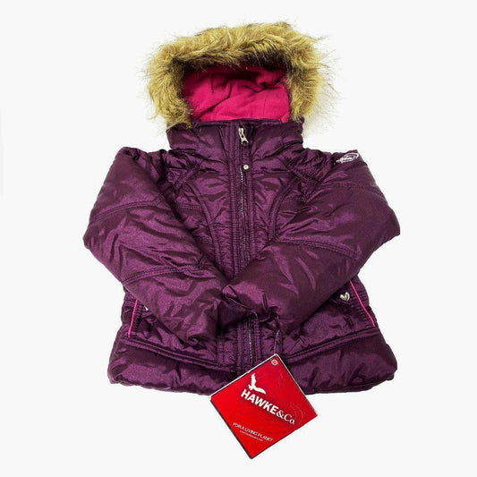 Hawke & Co. Sweet Pansy Puffer Kids Girl Coat Purple Size 2T