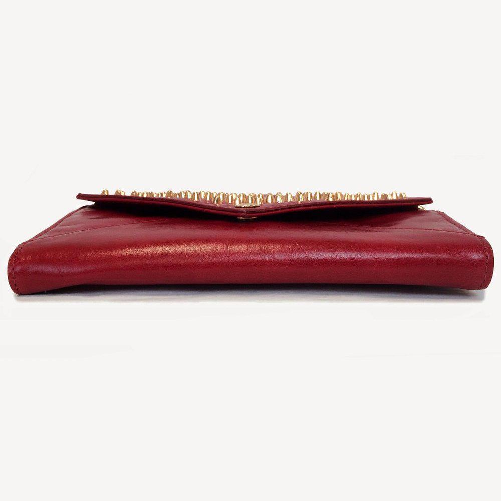 Rebecca Minkoff Red Leather Studded Chain Wallet
