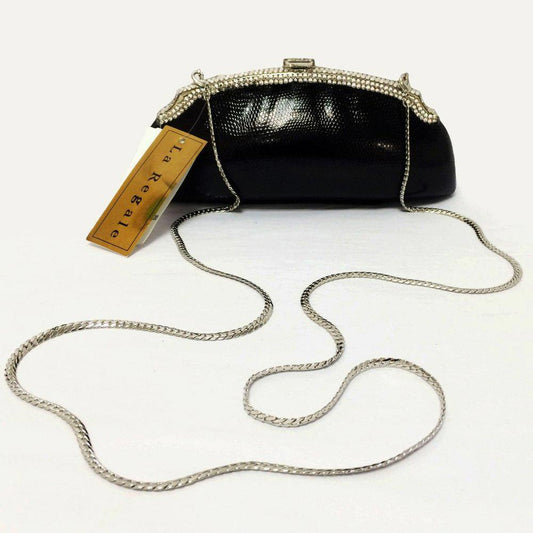 La Regale  Diamond Studded Dome Leather Clutch