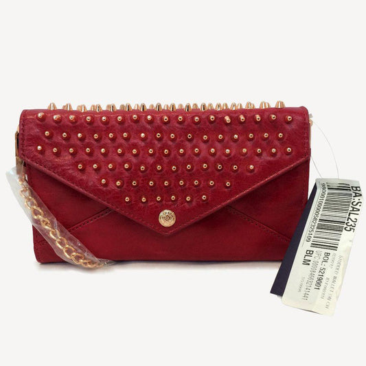 Rebecca Minkoff Red Leather Studded Chain Wallet