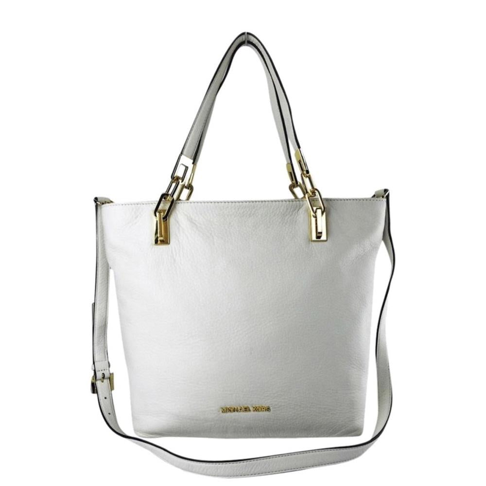 MICHAEL KORS  Brooke White Leather Bag