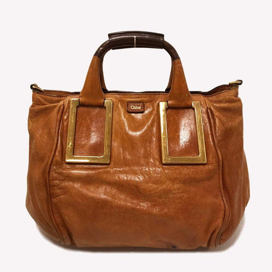 Chloe Ethel Nut Meg Leather Satchel Bag