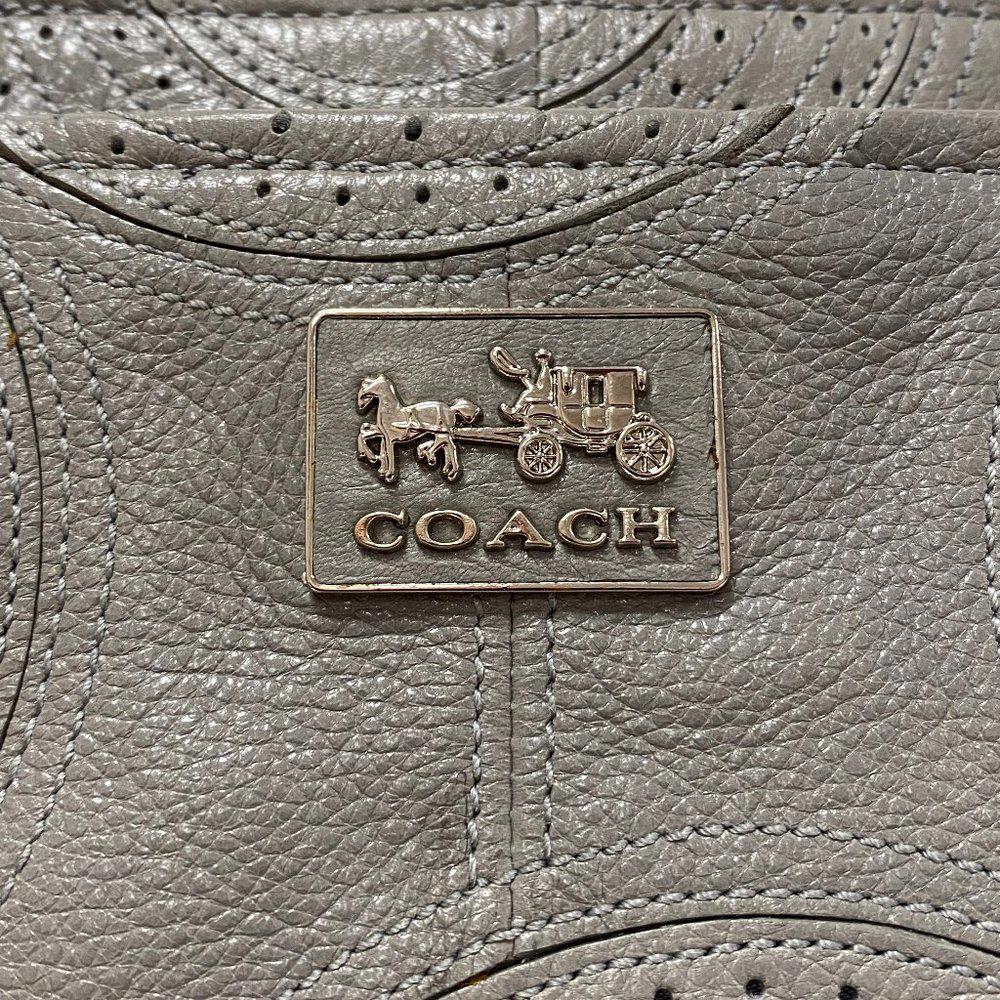Coach 17821 Chelsea Inlaid Grey Leather Shopper Tote