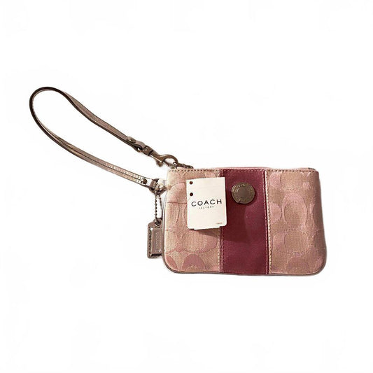 COACH F42251 Pink Signature Strap Wristlet