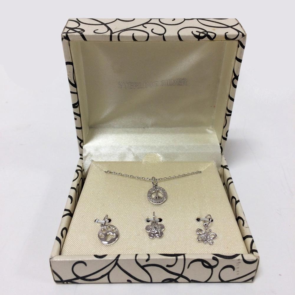 Sterling Silver Necklace  and Charm Set