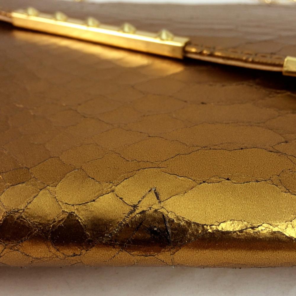 BE & D Snake Embossed Leather Clutch
