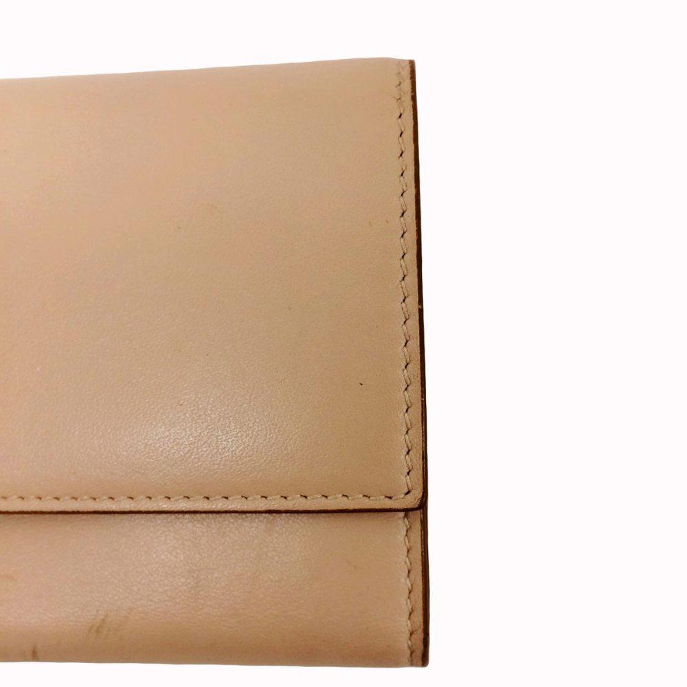 Salvatore Ferragamo Gancini Bisque Leather Wallet