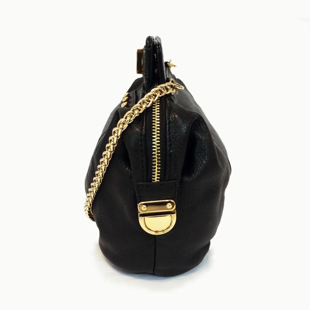 BE & D New York Myles Black Leather Crossbody Bag