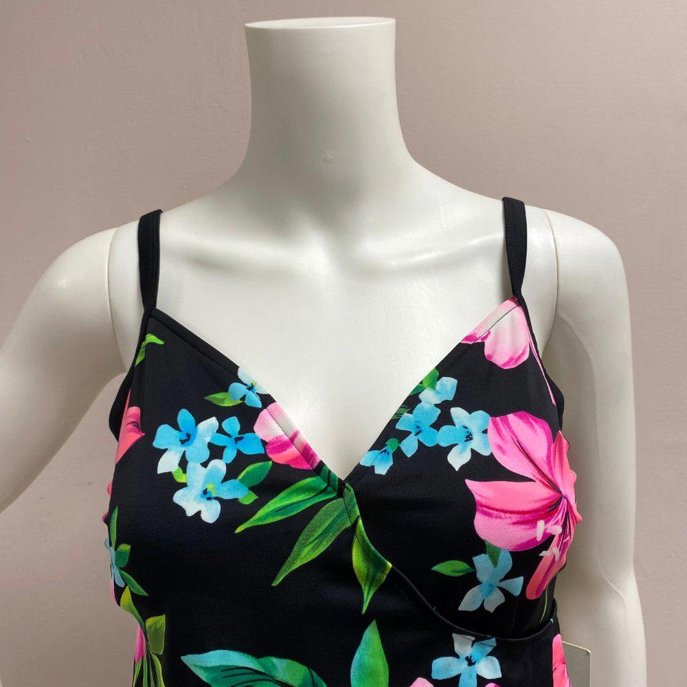 Caribbean Joe Island Supply Co. Floral Swim Top