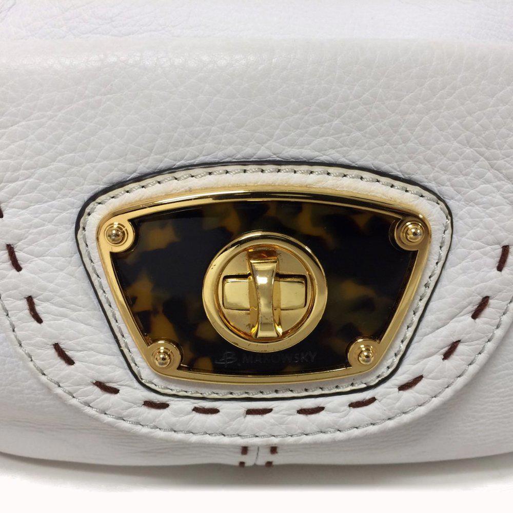 B.Makowsky Victoria White Leather Bag